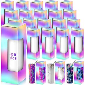 Ctosree 50 Pcs Boxes for Tumblers, Tumbler Shipping Boxes Exhibition Boxes Sublimation Gift Box for 12 Oz, 20 Oz, 30 oz Heat Press Sublimation Blanks Tumblers Skinny Straight, Sublimation Cup in Saudi Arabia