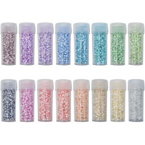 Uniform 120 Gram 12/0 (2mm) Cylinder Glass Seed Beads for Craft Jewelry Making, 24 Opaque Painted Colors