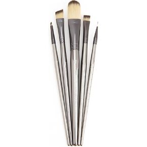 Royal & Langnickel Zen 5pc Standard Handle Brush Set, Includes - Wash, Oval Wash, Angular, Liner & Chisel Blender Brushes in Saudi Arabia