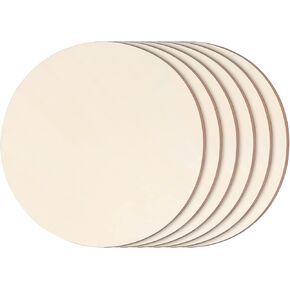 Lemonfilter 6 Pieces Wood Circles for Crafts 12inch Thick 0.2'', Unfinished Wood Rounds Wooden Cutouts for Crafts, Door Hanger, Door Design, Wood Burning