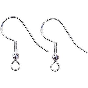 LANBEIDE 80 PCS/ 40 Pair Earrings Wire Hooks Sterling Silver Ornament Earrings Bezel for DIY Jewelry Making (Silver) in Kuwait