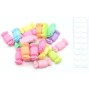 20PCS Kawaii Candy Sweets Lollipop Assorted Flatback Resin Embellishments Supplies for DIY Crafts Scrapbooking Hair Clip Decorations (Block) in Kuwait