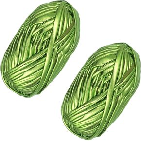 2 Pack Metallic T-Shirt Yarn Fettuccini Zpagetti Ball, Fabric Cloth Knitting Yarn for Hand DIY Bag Blanket Cushion Crocheting Projects (2PCS Metallic Black)