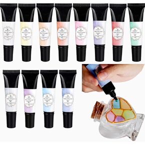QIAO QIAO DIY Easy to Squeeze 12 Colors UV Jewelry Resin Colored UV Resin for Making Jewelry Earrings Rings Keychains Small Crafts Colored UV Glue 10ml Each Color UV Resin in Kuwait