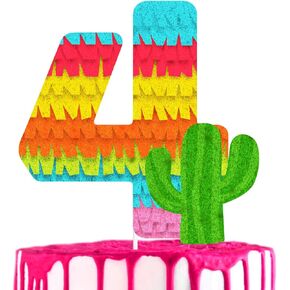Mexican Piñata 2nd Birthday Cake Topper - Perfect for a boy or girl Mexican-themed birthday party, piata-themed party, anniversary party, or baby shower party cactus decorations - SugarGer