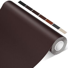 Leather Repair Patch, 17x60 inch Self Adhesive Leather Repair Tape, Large Leather Patches for Couches, Furniture, Car Seats, Chairs(17X60 inch, Dark Brown)