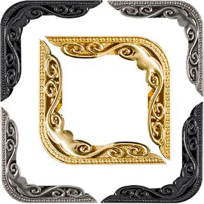 6 قطع من حامي زوايا الحقيبة، واقيات الحواف، أجهزة المحفظة لصنع الحقائب، حقيبة يد مستطيلة، تزيين بإبزيم مزخرف، حقائب يد بمشبك زاوية، سبائك الزنك 1.85 بوصة in Kuwait