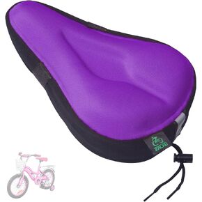 Zacro Gel Kids Bike Seat Cushion Cover for Boys & Girls, Anti-Slip Bike Seat Cover for Toddler, Breathable & Extra Soft Memory Foam Child Bicycle Saddle Padded with Reflective Strip, 9"x6"