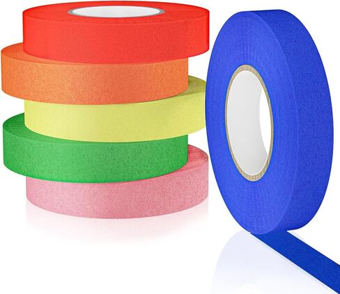 شريط لاصق ملون من iHomeSet مكون من 6 بكرات، بعرض 0.6 بوصة وطول 65 قدمًا لكل لفة، شريط لاصق للرسامين بألوان قوس قزح للأطفال الذين يتحركون في الفصول الدراسية واللوازم المكتبية. in Kuwait