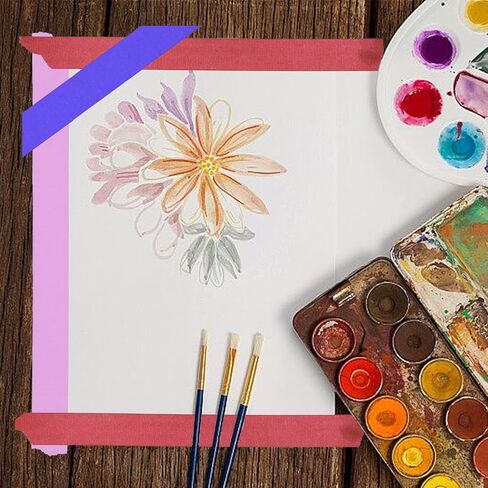 شريط لاصق ملون من iHomeSet مكون من 6 بكرات، بعرض 0.6 بوصة وطول 65 قدمًا لكل لفة، شريط لاصق للرسامين بألوان قوس قزح للأطفال الذين يتحركون في الفصول الدراسية واللوازم المكتبية. in Kuwait