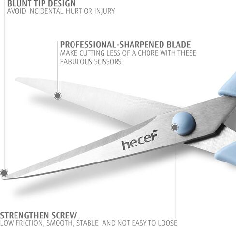 هيسايف مجموعة مقصات متعددة الاغراض مقاس 8 انش مكونة من 3 قطع، مقصات حادة ومتينة بمقابض ناعمة للمكتب والمدرسة والمنزل والحرف الفنية ومستلزمات الحرف اليدوية in Kuwait