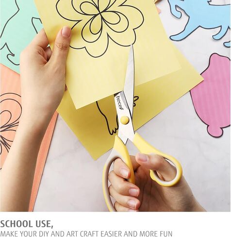 هيسايف مجموعة مقصات متعددة الاغراض مقاس 8 انش مكونة من 3 قطع، مقصات حادة ومتينة بمقابض ناعمة للمكتب والمدرسة والمنزل والحرف الفنية ومستلزمات الحرف اليدوية in Kuwait