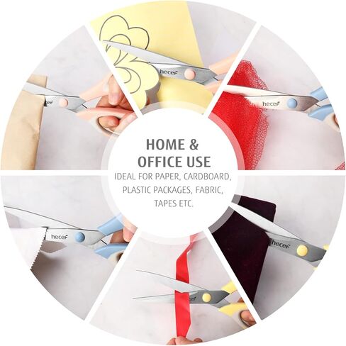 هيسايف مجموعة مقصات متعددة الاغراض مقاس 8 انش مكونة من 3 قطع، مقصات حادة ومتينة بمقابض ناعمة للمكتب والمدرسة والمنزل والحرف الفنية ومستلزمات الحرف اليدوية in Kuwait