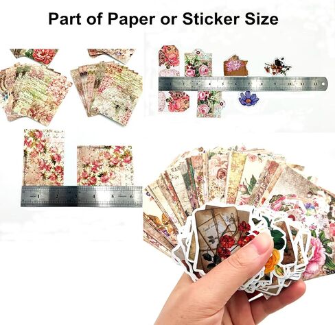 200PCS Vintage Scrapbooking Supplies Pack, Aesthetic Scrapbook Sticker Paper Art Journaling Kit for Junk Journals,Planner,Cottagecore Decor Gifts (Pink Retro Collection) in Kuwait