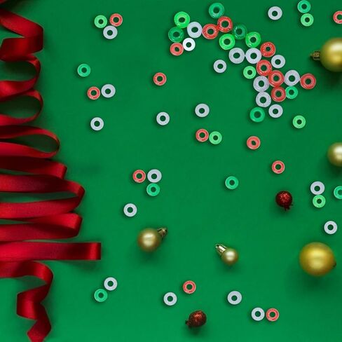 1000 قطعة من الخرز المهر الأحمر والأبيض والأخضر الخرز المهر البلاستيكي الفاصل الخرز الحرفية لصنع أساور المجوهرات، 9 × 6 مم in Kuwait