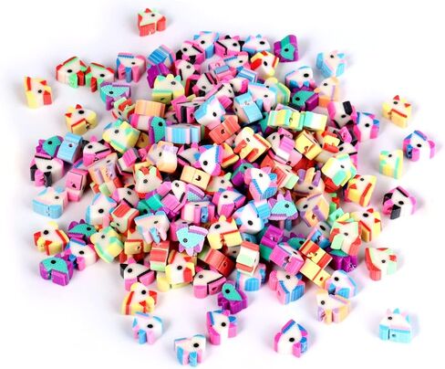 200 PCS Colorful Animal Beads for Jewelry 10mm Mixed Polymer Clay Beads Soft DIY Beads for Necklace Bracelet Handmade Making in Saudi Arabia