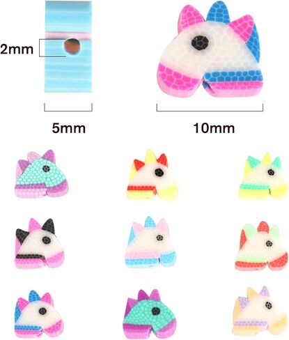 200 PCS Colorful Animal Beads for Jewelry 10mm Mixed Polymer Clay Beads Soft DIY Beads for Necklace Bracelet Handmade Making in Saudi Arabia