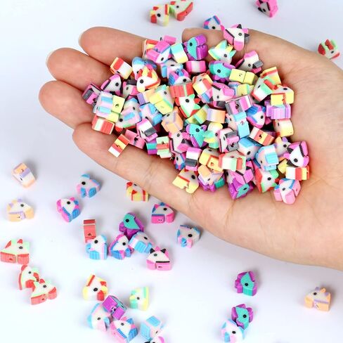 200 PCS Colorful Animal Beads for Jewelry 10mm Mixed Polymer Clay Beads Soft DIY Beads for Necklace Bracelet Handmade Making in Saudi Arabia