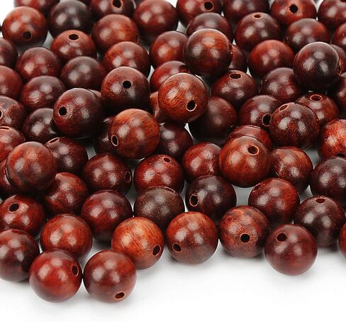 200pcs 8mm Natural Sandalwood Round Beads Gorgeous Craft Handmade Polished Spacer Mala Pray Beads with Elastic Cord for Bracelets DIY Rosary Tasbih Jewelry Making in Saudi Arabia