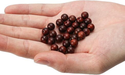 200pcs 8mm Natural Sandalwood Round Beads Gorgeous Craft Handmade Polished Spacer Mala Pray Beads with Elastic Cord for Bracelets DIY Rosary Tasbih Jewelry Making in Saudi Arabia