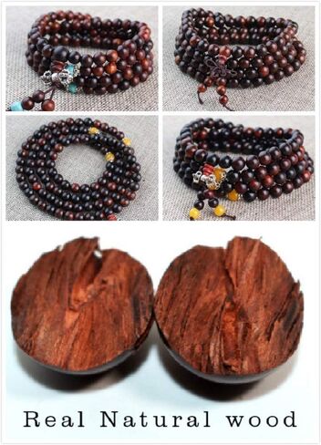 200pcs 8mm Natural Sandalwood Round Beads Gorgeous Craft Handmade Polished Spacer Mala Pray Beads with Elastic Cord for Bracelets DIY Rosary Tasbih Jewelry Making in Saudi Arabia