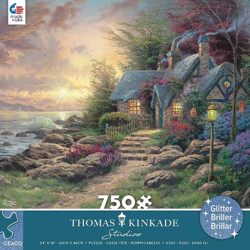 Ceaco - Thomas Kinkade - Seaside Hideaway - Glitter - 750 Piece Jigsaw Puzzle in Saudi Arabia