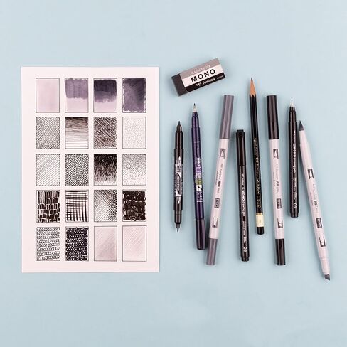 Tombow Illustration Set, Black Gray 9 Count in Saudi Arabia
