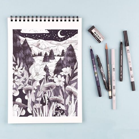 Tombow Illustration Set, Black Gray 9 Count in Saudi Arabia