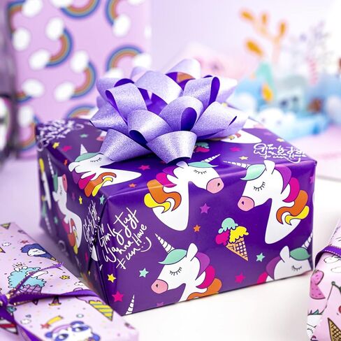 ورقة تغليف WRAPAHOLIC - تصميم حيوان لطيف لأعياد الميلاد، العطلات، الحفلات، استحمام الطفل - لفة واحدة تحتوي على 6 أوراق - 17.5 بوصة × 39.3 بوصة لكل ورقة in Kuwait