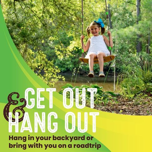 Swurfer Tree Swing, Swing Sets for Backyard, Outdoor Swing - Swingset Outdoor for Kids, Easy Installation, Maple Wood Swing, Heavy Duty Braided Rope, Weather Resistant, Up to 150lbs, Age 4 and Up in Saudi Arabia