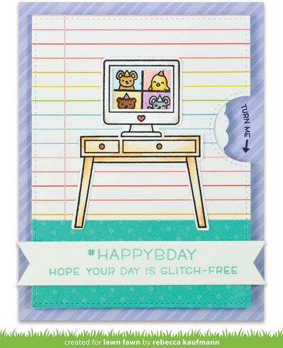 Lawn Fawn Virtual Friends 4"x6" Clear Stamp Set and Coordinating Dies, Bundle of 2 Items (LF2504, LF2505) in Saudi Arabia