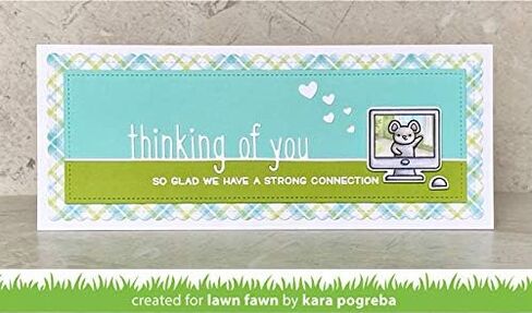 Lawn Fawn Virtual Friends 4"x6" Clear Stamp Set and Coordinating Dies, Bundle of 2 Items (LF2504, LF2505) in Saudi Arabia