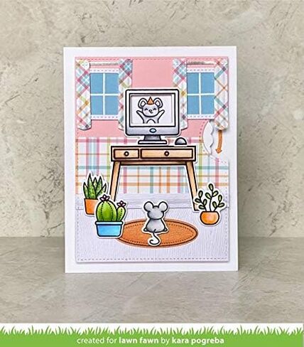 Lawn Fawn Virtual Friends 4"x6" Clear Stamp Set and Coordinating Dies, Bundle of 2 Items (LF2504, LF2505) in Saudi Arabia