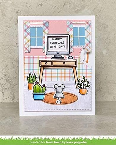Lawn Fawn Virtual Friends 4"x6" Clear Stamp Set and Coordinating Dies, Bundle of 2 Items (LF2504, LF2505) in Saudi Arabia