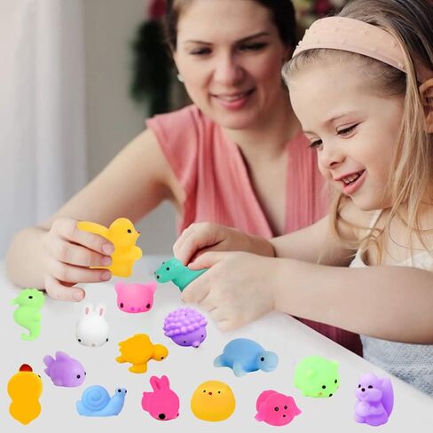 Cherislpy 100 قطعة Kawaii Squishies، Mini Mochi Squishy Squeeze Toys الإجهاد تخفيف القلق حزم للأطفال هدايا الحفلات Goodie Bag هدايا عيد الميلاد (الحيوانات) in Kuwait