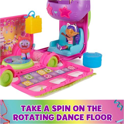 Gabby's Dollhouse Celebration Party Bus Playset with Gabby & DJ Catnip Toy Figures and Dollhouse Accessories, Kids Toys for Ages 3 and Up in Kuwait
