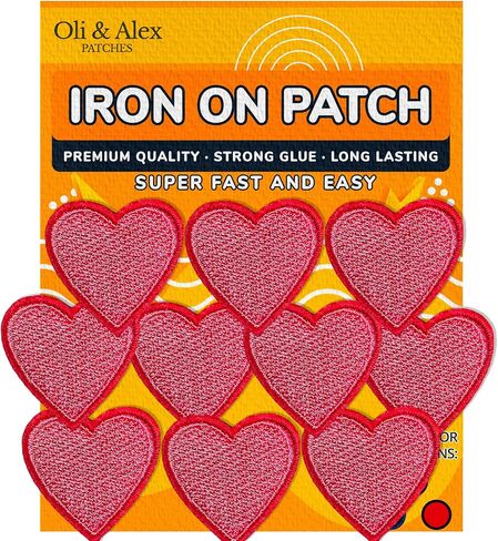 Iron On Patches - Black Heart Patch 10 pcs Iron On Patch Embroidered Applique 1.26 x 1.18 inches 3.2 x 3 cm - A-22 in Kuwait