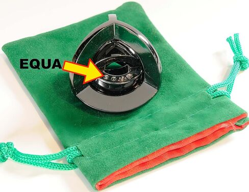 DIAL and EQUA Hanayama Metal Puzzles with 2 Green Velveteen/Red Satin Lined Drawstring Pouches, Bundled in Kuwait