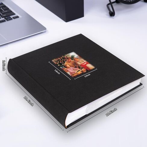 ألبوم صور 240 جيبًا مقاس 5x7 مع مساحة للكتابة، ألبوم صور بسعة كبيرة 5x7 يحمل 240 صورة رأسية، كتاب صور بغطاء من الكتان وصفحات خالية من الأحماض مع مذكرة لذكرى الزفاف العائلية والطفل (أسود) in Kuwait