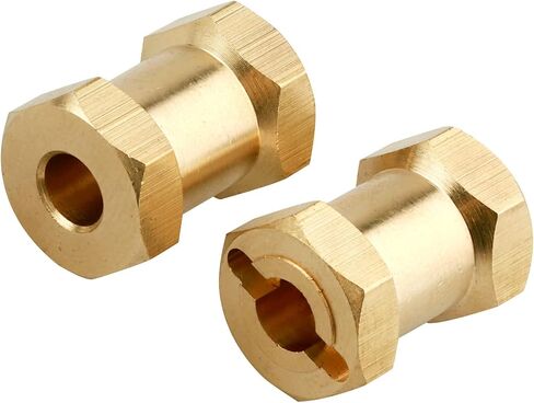 4pcs 12mm Brass Wheel Hex Hub Offset Extension Hex Drive Adapter Combiner Coupler Conversion for 1/10 RC Crawler Axial SCX10 CC01 Jeep Wrangler D90 Wraith (12mm) in Saudi Arabia