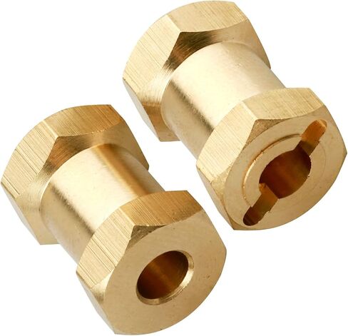 4pcs 12mm Brass Wheel Hex Hub Offset Extension Hex Drive Adapter Combiner Coupler Conversion for 1/10 RC Crawler Axial SCX10 CC01 Jeep Wrangler D90 Wraith (12mm) in Saudi Arabia