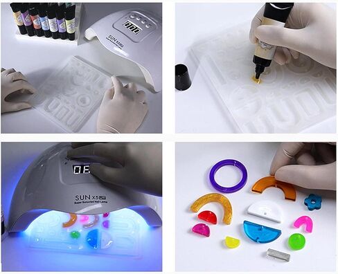 QIAO QIAO DIY Easy to Squeeze 12 Colors UV Jewelry Resin Colored UV Resin for Making Jewelry Earrings Rings Keychains Small Crafts Colored UV Glue 10ml Each Color UV Resin in Kuwait
