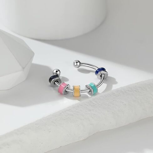 جن اكس ان خاتم فيدجيت تو ماي ابنت، خاتم فيدجيت لتخفيف القلق للنساء، خاتم قابل للتعديل لتخفيف القلق بالوان قوس قزح، هدايا مجوهرات in Kuwait