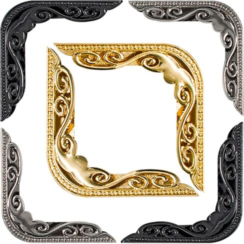 6 قطع من حامي زوايا الحقيبة، واقيات الحواف، أجهزة المحفظة لصنع الحقائب، حقيبة يد مستطيلة، تزيين بإبزيم مزخرف، حقائب يد بمشبك زاوية، سبائك الزنك 1.85 بوصة in Kuwait