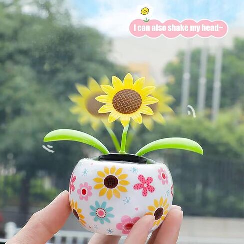 لعبة زهور راقصة تعمل بالطاقة الشمسية، رؤوس فقاعات تعمل بالطاقة الشمسية للوحة عدادات السيارة، لعبة راس هزاز لتزيين السيارة والنوافذ وتابلوه السيارة، اكسسوارات السيارة - لا تحتاج الى بطارية in Kuwait