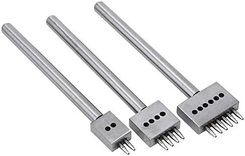 الفولاذ المقاوم للصدأ 6 مم 2/4/6 شق الصف ثقب لكمة DIY الماس الرباط خياطة الأزاميل مجموعة الجلود الحرفية مجموعات الجلود الصف ثقب أداة لكمة in Kuwait