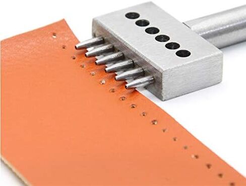 الفولاذ المقاوم للصدأ 6 مم 2/4/6 شق الصف ثقب لكمة DIY الماس الرباط خياطة الأزاميل مجموعة الجلود الحرفية مجموعات الجلود الصف ثقب أداة لكمة in Kuwait