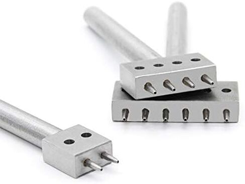 الفولاذ المقاوم للصدأ 6 مم 2/4/6 شق الصف ثقب لكمة DIY الماس الرباط خياطة الأزاميل مجموعة الجلود الحرفية مجموعات الجلود الصف ثقب أداة لكمة in Kuwait