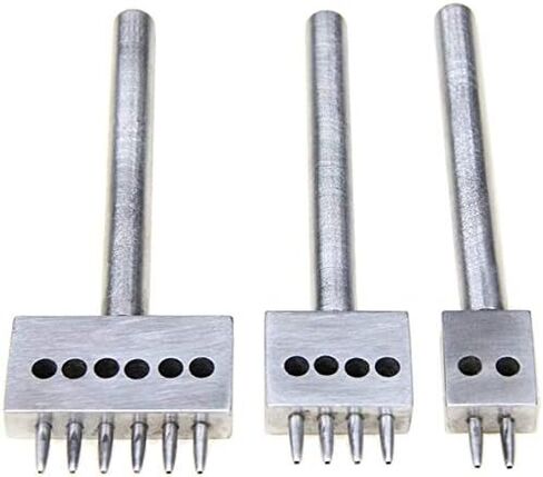 الفولاذ المقاوم للصدأ 6 مم 2/4/6 شق الصف ثقب لكمة DIY الماس الرباط خياطة الأزاميل مجموعة الجلود الحرفية مجموعات الجلود الصف ثقب أداة لكمة in Kuwait