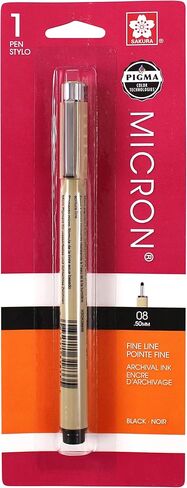 Sakura 30881 Pigma Micron Blister Card 08 Ink Pen, 0.50-mm, Black in Saudi Arabia